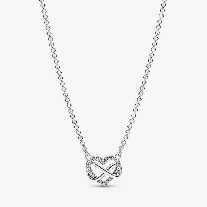 Colar Pandora Sparkling Infinity Heart 392666C01-50