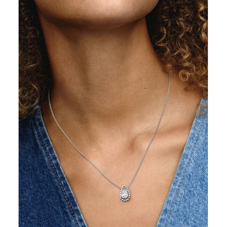 Pandora Colar Brilhante Auréola Pera 392832C01-45