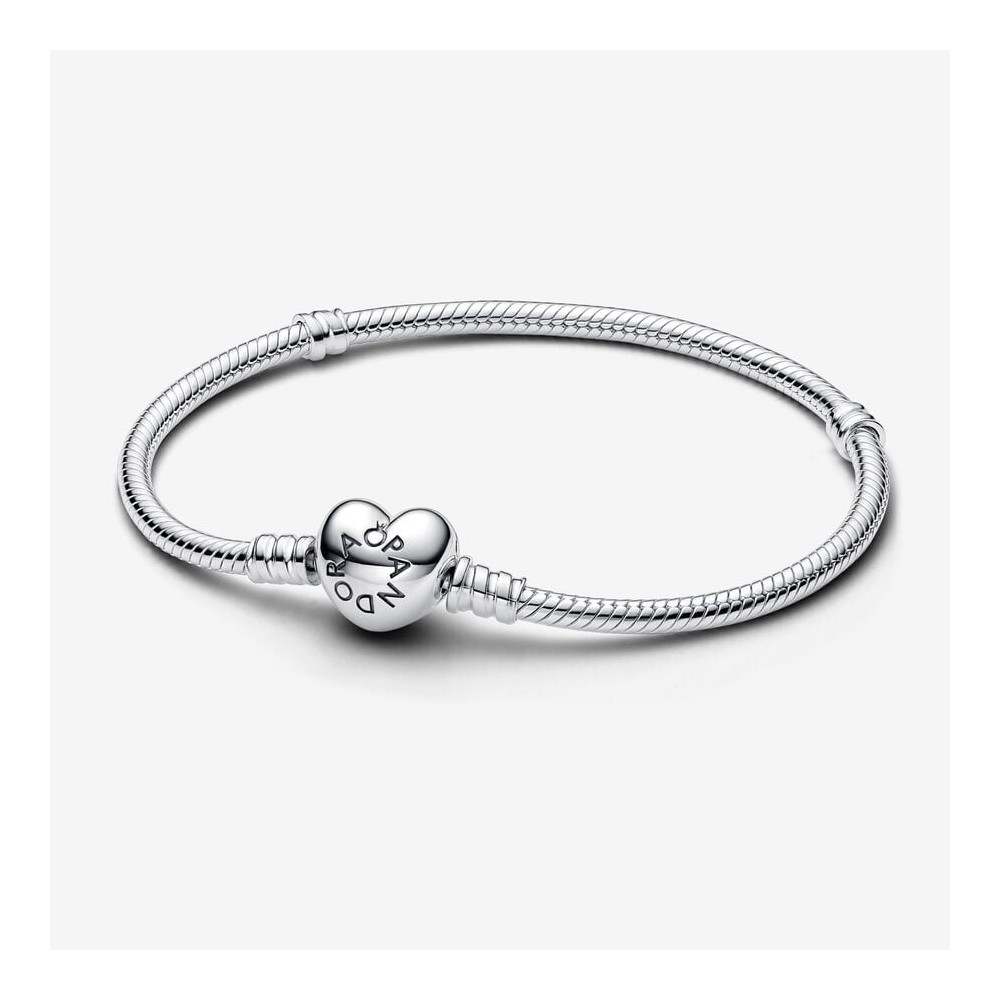 Pandora Pulseira Malha Snake e Coração Moments 590719