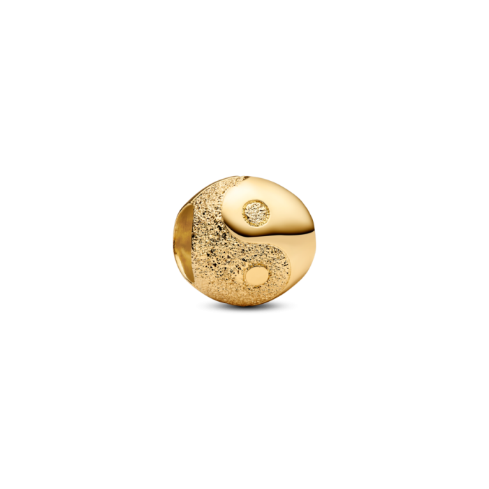 Conta mini Yin e Yang 14k texturada 764045C00