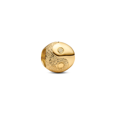 Conta mini Yin e Yang 14k texturada 764045C00