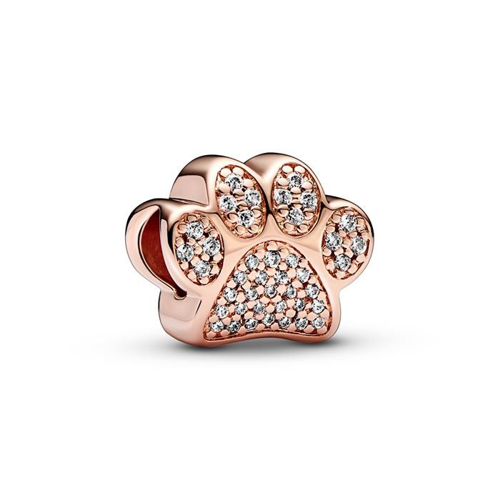 Conta Pata Brilhante rose gold com zircónias 781714C01