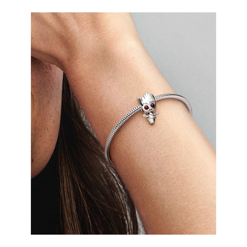 Marvel Groot sterling silver charm with brown crystal