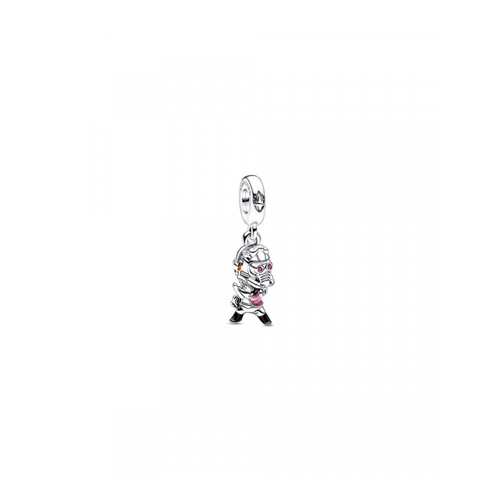 Marvel Star Lord sterling silver dangle with red cubic zirconia, transparent red