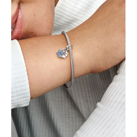 Swallow sterling silver double dangle with night blue, skylight blue and stellar