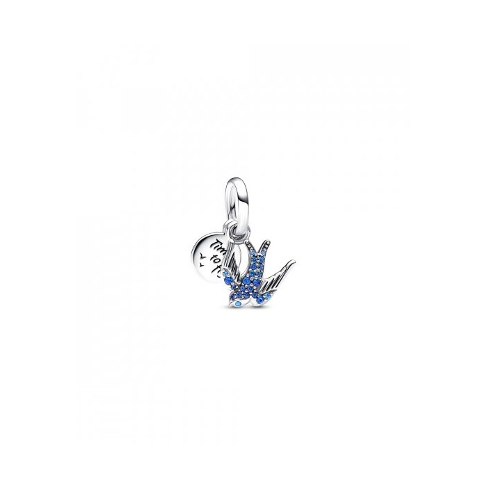 Swallow sterling silver double dangle with night blue, skylight blue and stellar