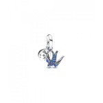 Swallow sterling silver double dangle with night blue, skylight blue and stellar