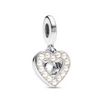 CONTA PENDENTE MULHER PANDORA PEARLESCENT WHITE HEART MUM - 792649C01