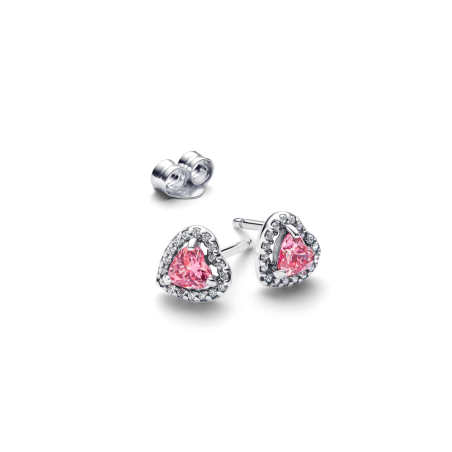 Brincos Espigão Coração Rosa Elevado 298427C02