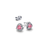 Brincos Espigão Coração Rosa Elevado 298427C02