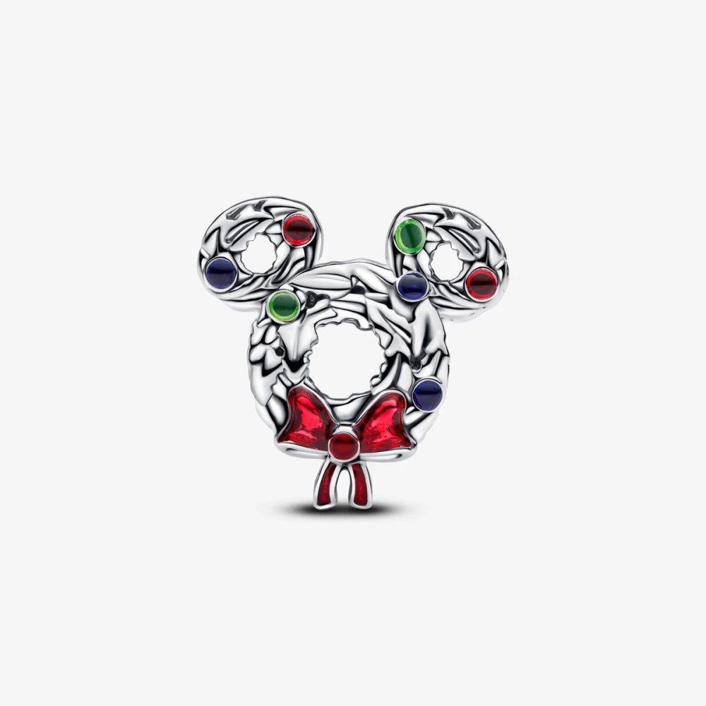Conta Pandora Coroa de Natal Mickey Disney 793531C01