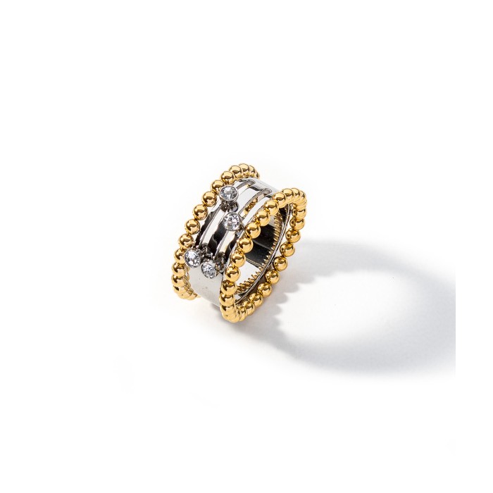 Anel Anjewels Somewhere Prateado e Dourado AL.RSOKLYC