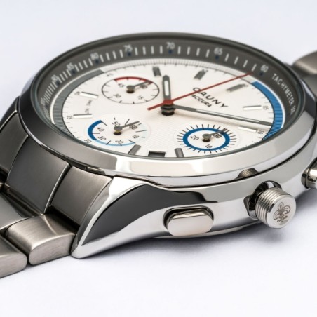 REL. CAUNY, ACCURA, 42, CRONO, MST BR&PRTE., CX PRTE., BR AÇO PRTE.