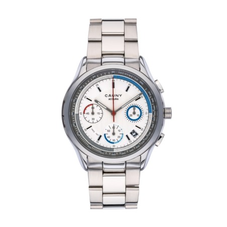 REL. CAUNY, ACCURA, 42, CRONO, MST BR&PRTE., CX PRTE., BR AÇO PRTE.