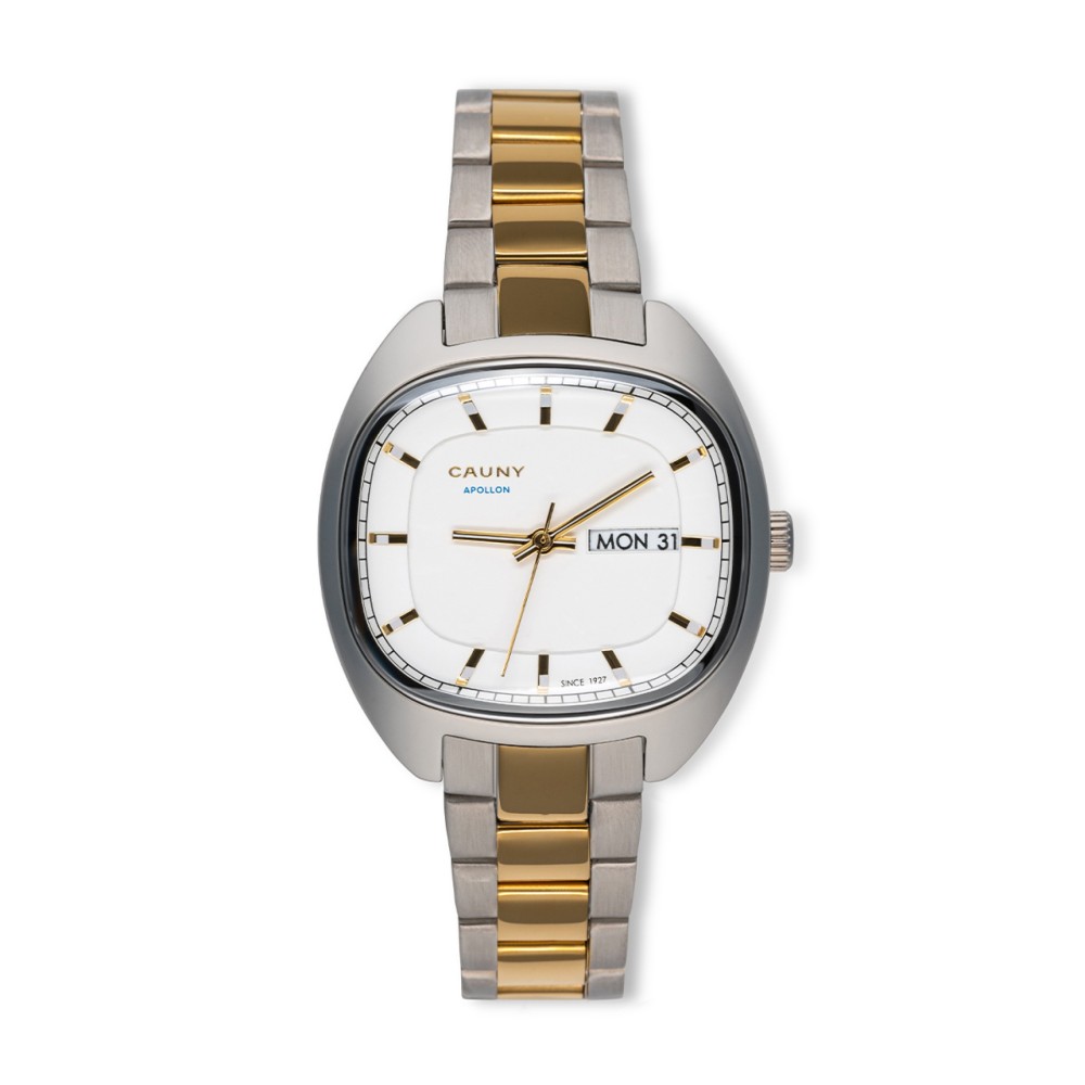 REL. CAUNY, APOLLON, 36, 3H, MST BR&DOU, CX PRTE, BR AÇO BICOLOR