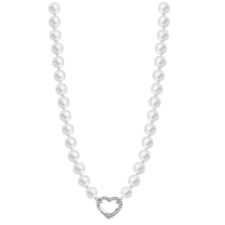 Colar Lotus Pérolas com coração