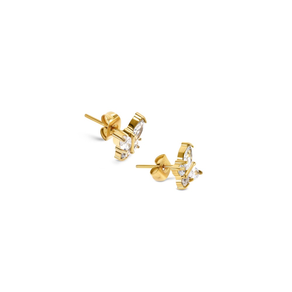 Brincos One Butterfly Crystal Gold OJBE03G