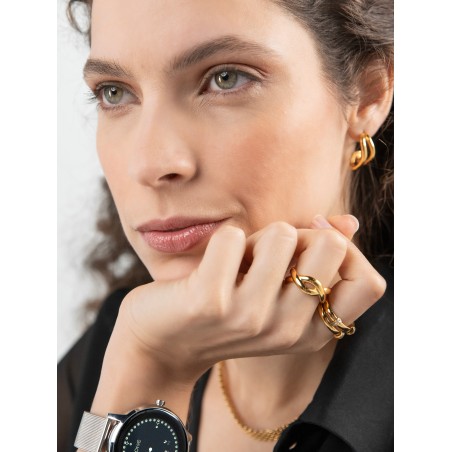 Anel One Senhora Infinity Crossed Gold  OJIFR01G