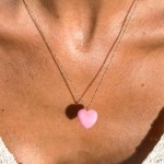 Colar One Neckmess Heart Big Pink OJNN24G