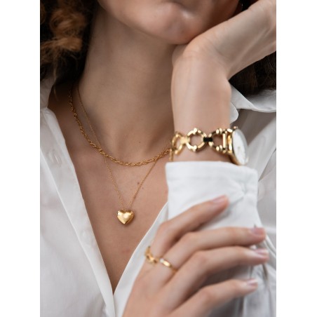 Colar One Neckmess Heart Big Gold OJNN27G