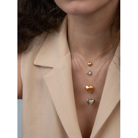 Colar One Neckmess Heart Big Silver OJNN29S