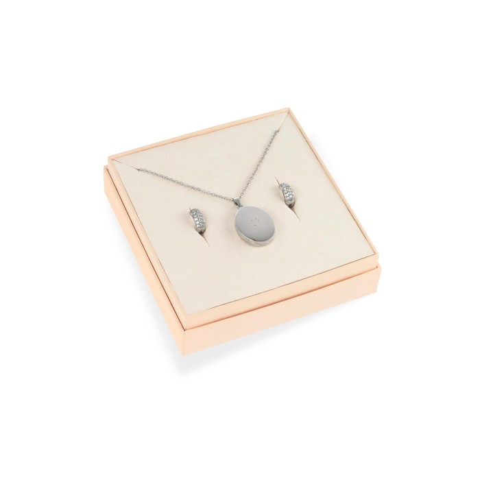 Set Relicário & Brincos One Senhora Memories OJSET04S