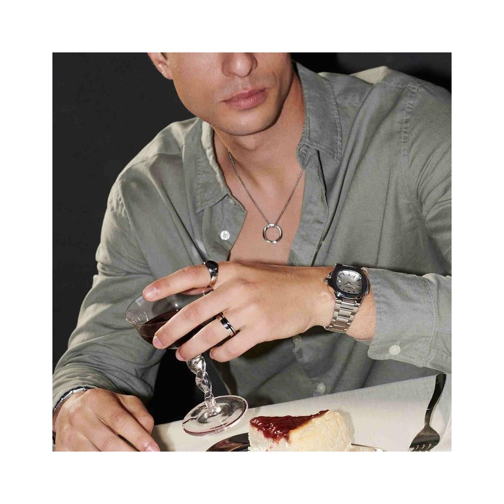 Colar Radiant Homem Piti Pendente Anel Prateado RH000119