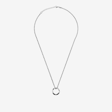 Colar Radiant Homem Piti Pendente Anel Prateado RH000119