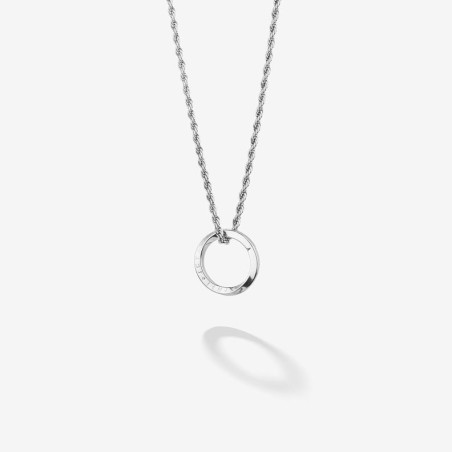 Colar Radiant Homem Piti Pendente Anel Prateado RH000119