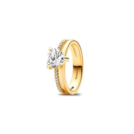 Anel Pandora Shine Double Band Heart 163100C01