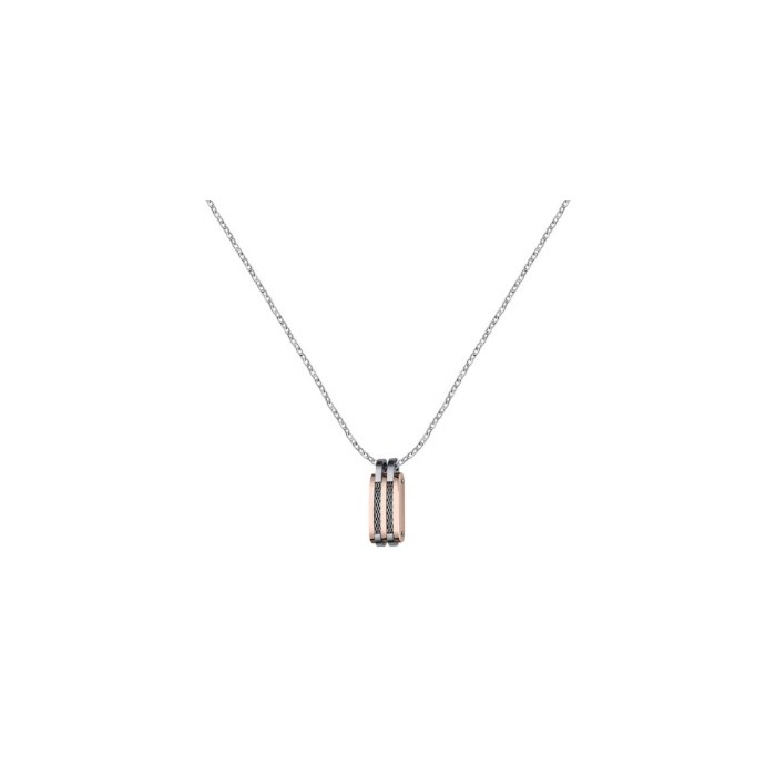 PENDENTE,SECTOR,BASIC,PRATE.C/PLACA ROSE GOLD,60CM