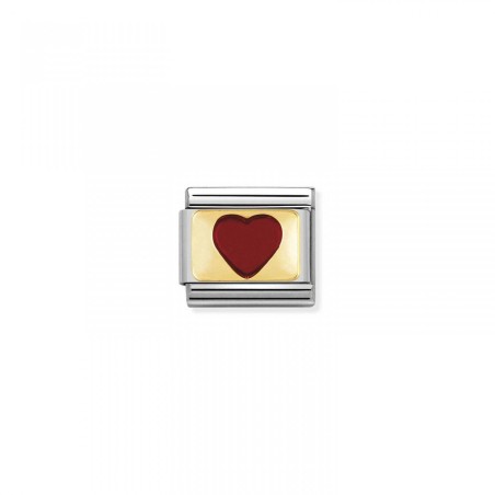 NOMINATION CHARM LINK CLASSIC CORAÇÃO VERMELHO