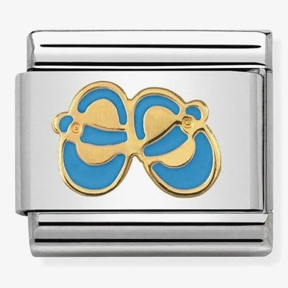 NOMINATION CLASSIC GOLD DAILY LIFE BLUE BABY SHOES CHARM 030242/38
