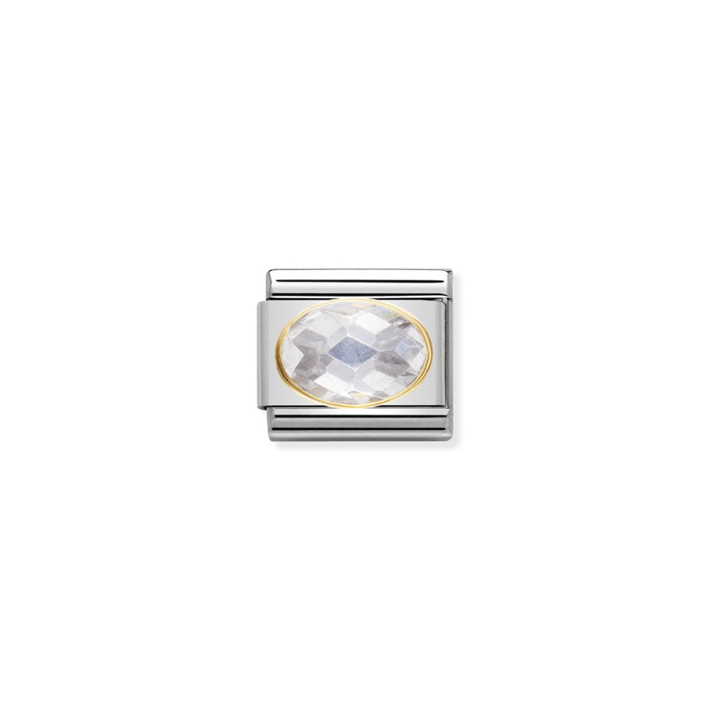 NOMINATION CHARM LINK CLASSIC PEDRA BRANCA FACETADA