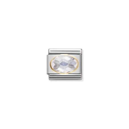 NOMINATION CHARM LINK CLASSIC PEDRA BRANCA FACETADA