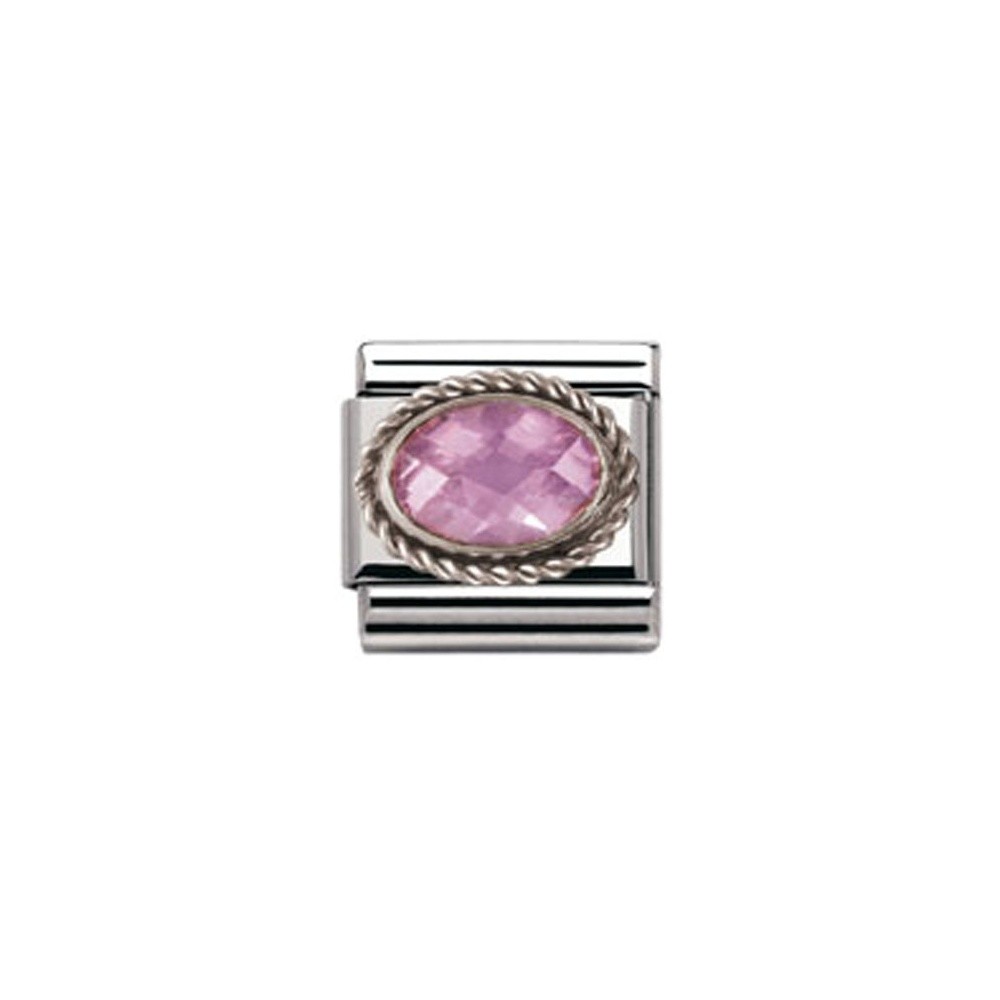 NOMINATION CHARM LINK CLASSIC PEDRA OVAL ROSA
