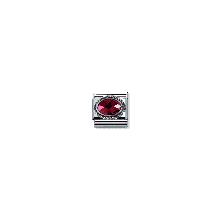 NOMINATION CHARM LINK CLASSIC PEDRA OVAL VERMELHA
