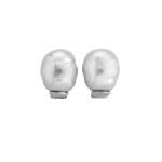 Brincos Omega MAJORICA prata banho ródio