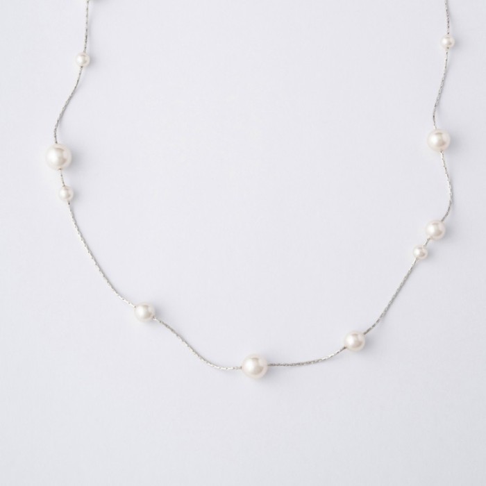 COLAR MAJORICA DANGL 4/8 MM PRATEADO 17288.01.2.N40.530