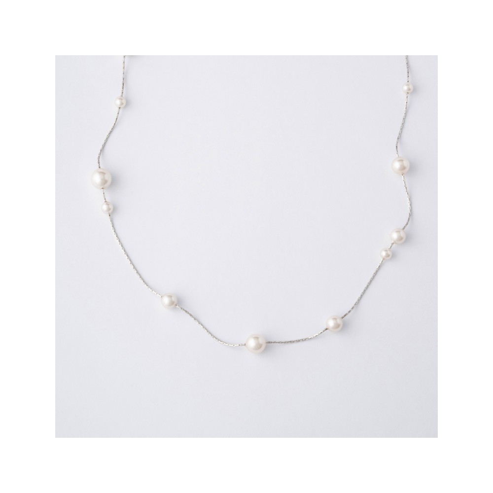 COLAR MAJORICA DANGL 4/8 MM PRATEADO 17288.01.2.N40.530