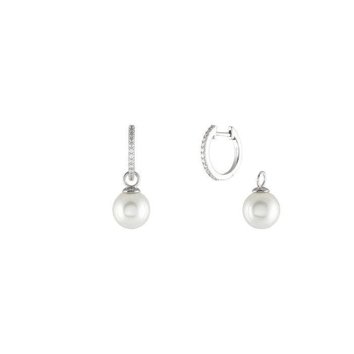 Brincos UNIKE CLASSY PEARLS III cz 2 em 1