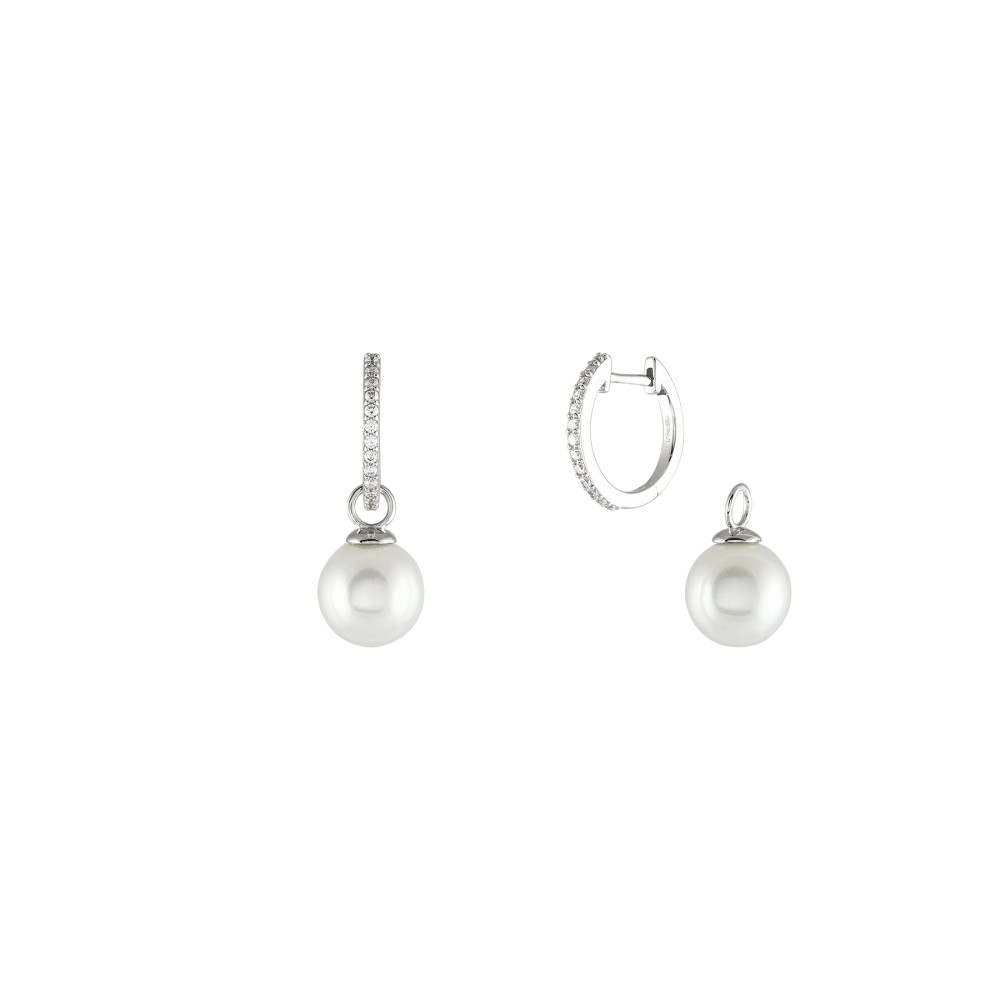 Brincos UNIKE CLASSY PEARLS III cz 2 em 1