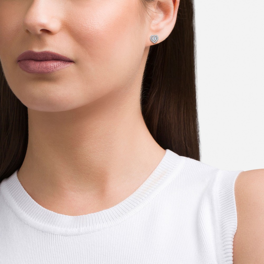 BRINCOS UNIKE SOLITAIRE HEART SILVER UK.BR.1204.0205