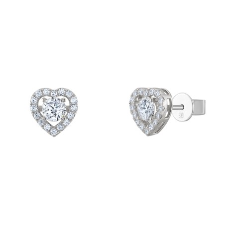 BRINCOS UNIKE SOLITAIRE HEART SILVER UK.BR.1204.0205