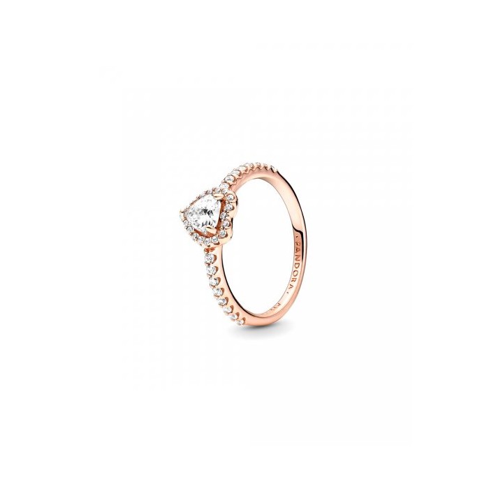 Anel Rose Sparkling Elevated Heart