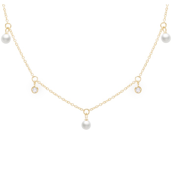 COLAR UNIKE MULTIPLE PEARLS GOLD