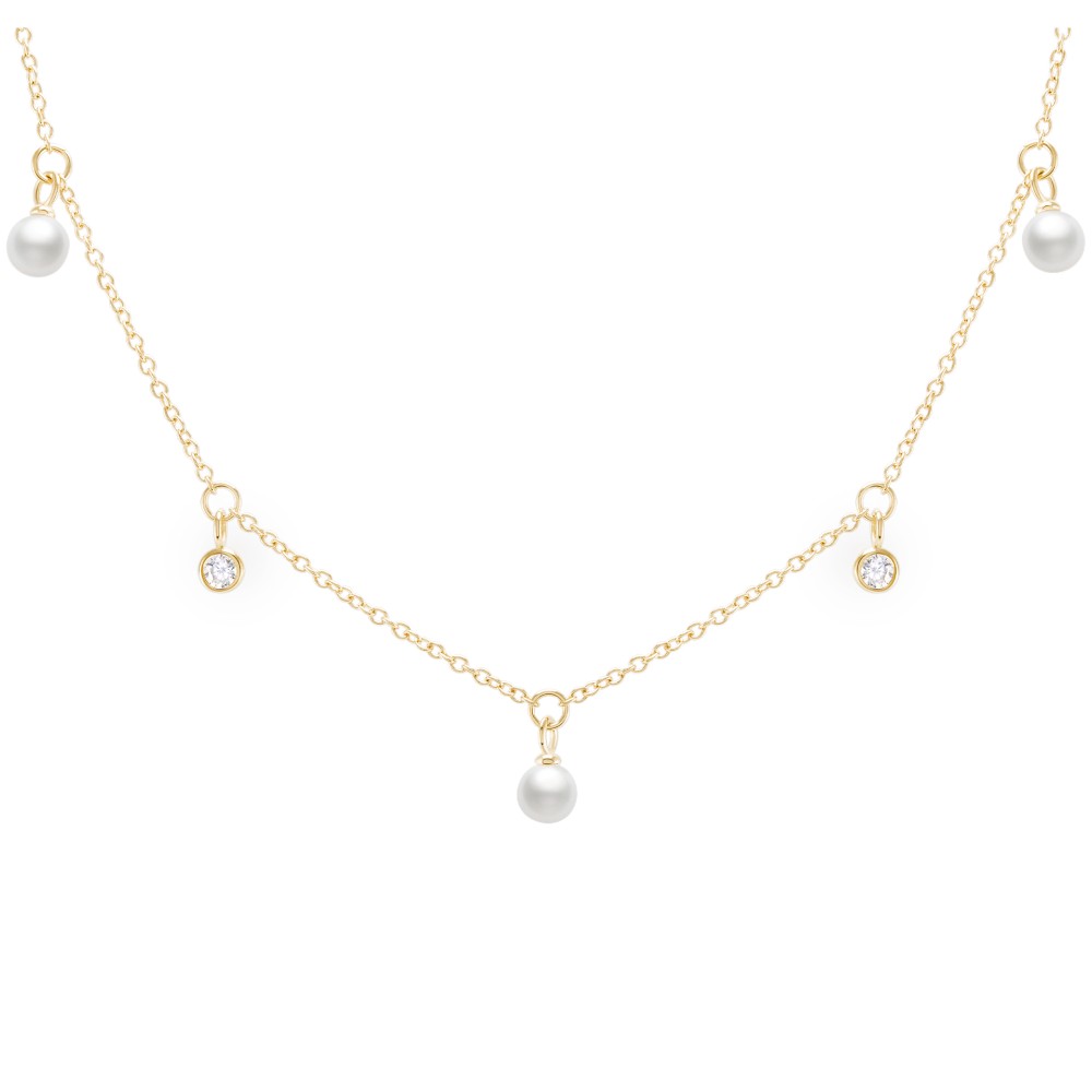 COLAR UNIKE MULTIPLE PEARLS GOLD