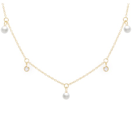 COLAR UNIKE MULTIPLE PEARLS GOLD