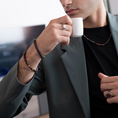 Pulseira Prata Albert M (olho tigre terra) WSOX00477.TG_F