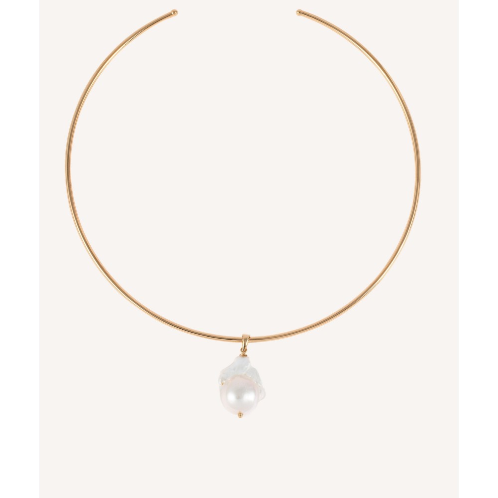 Colar Bronze Com Pérola banho ouro 18Kt X97028